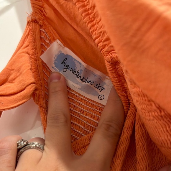 Rust Ruffled Off the Shoulder Sundress - Picture 2 of 3